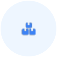 Stacked blue boxes icon